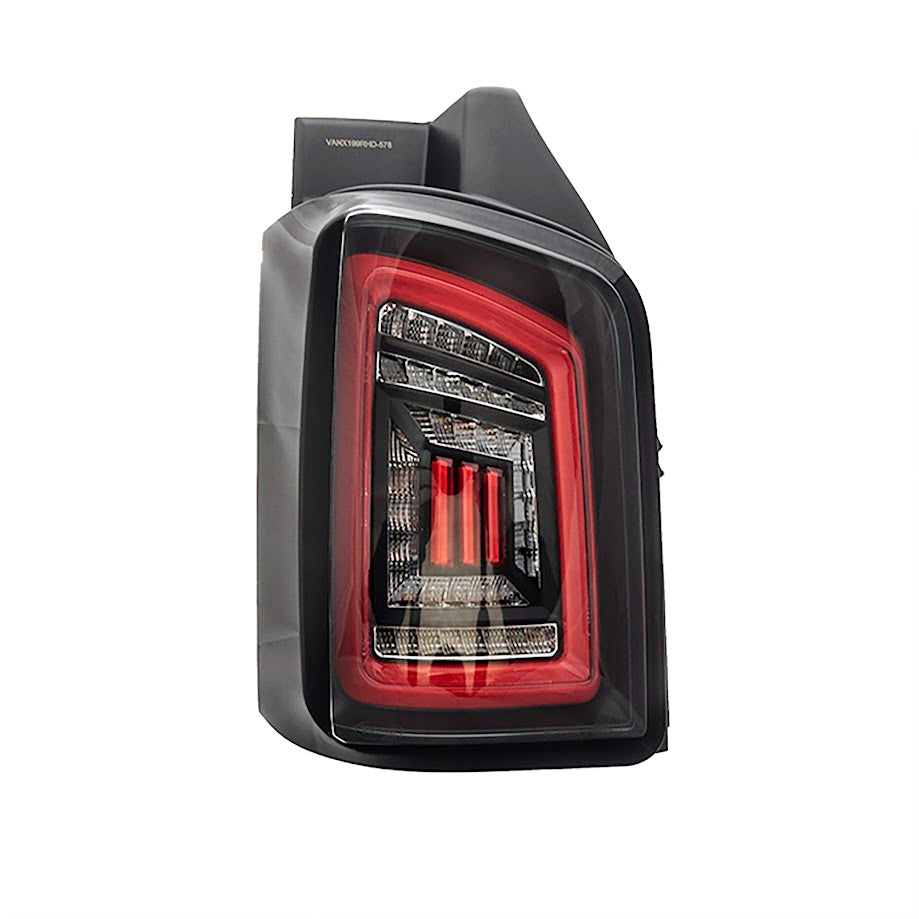 For VW T6 15-20 Transporter Barndoor LED Rear Lights Clear Full Frame Led Light- Bar