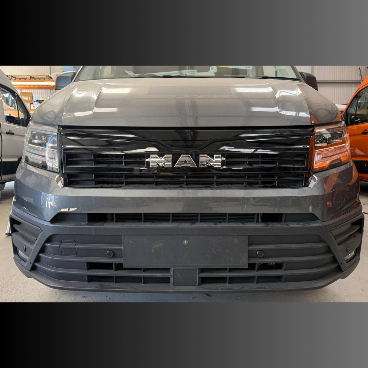 For Man TGE Badgeless Grille Trim – Gloss Black | Premium Front Grille Upgrade for TGE Van