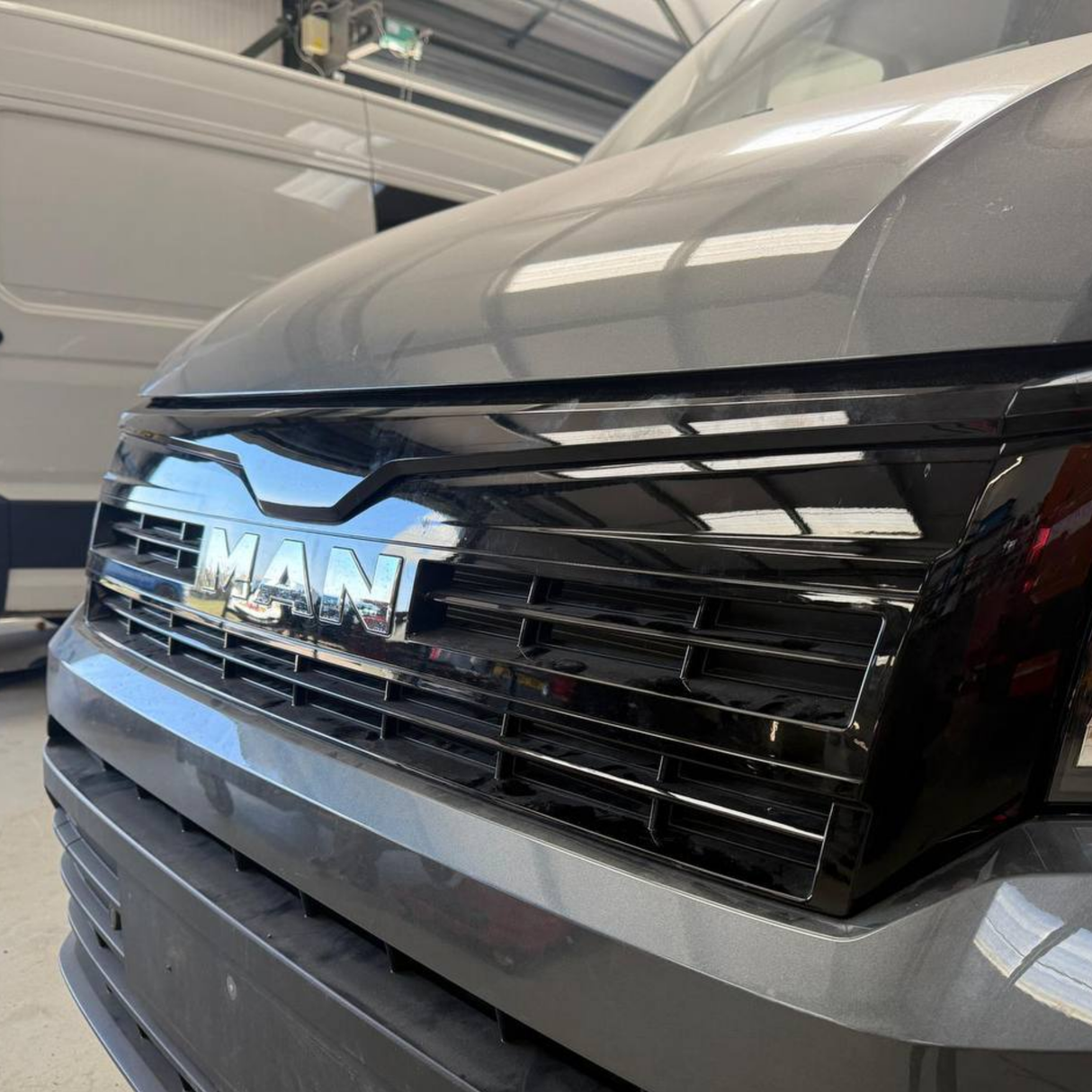 For Man TGE Badgeless Grille Trim – Gloss Black | Premium Front Grille Upgrade for TGE Van