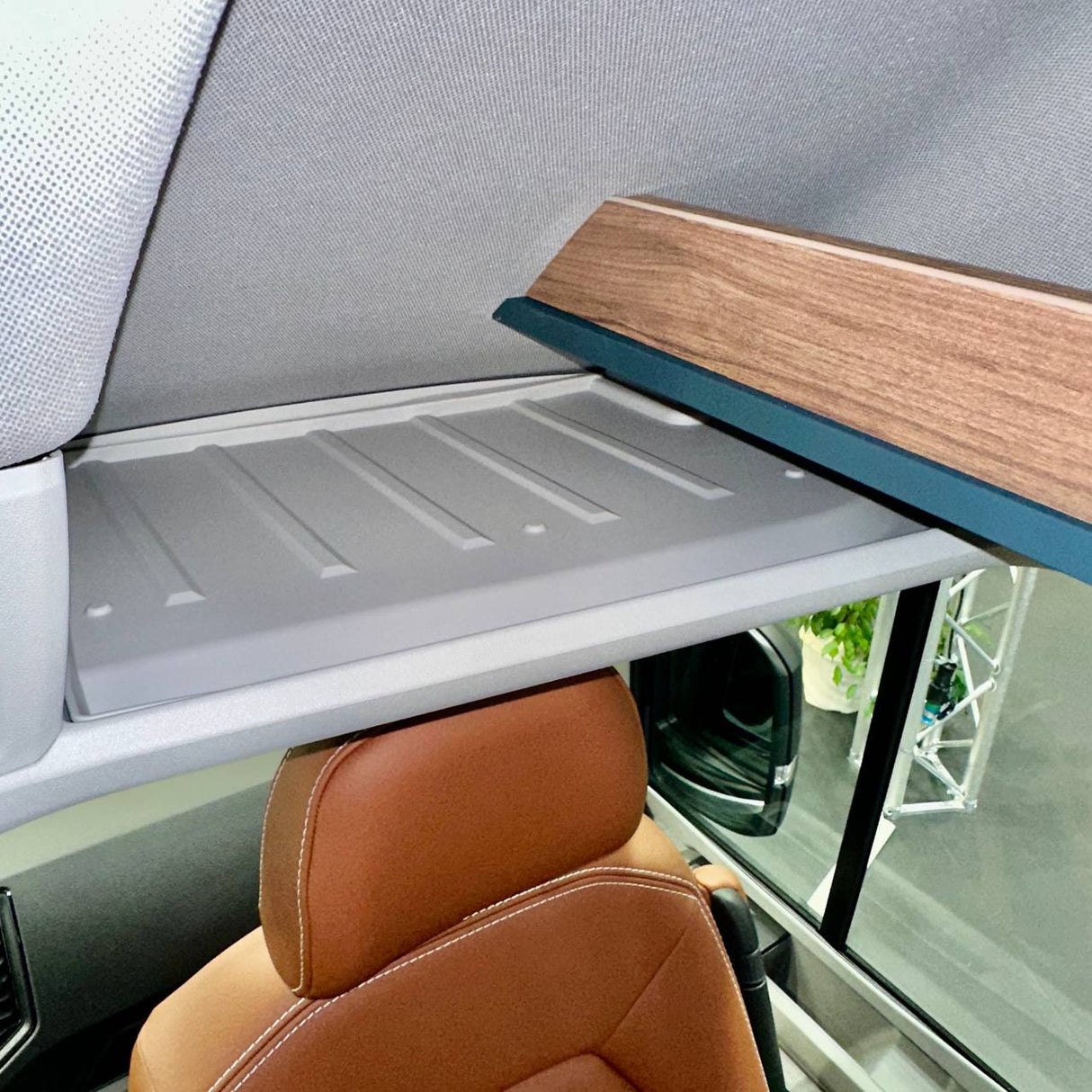 For MAN TGE Front Cab Shelf Light Grey Rubber Inserts – Storage Liner (2018-2025)