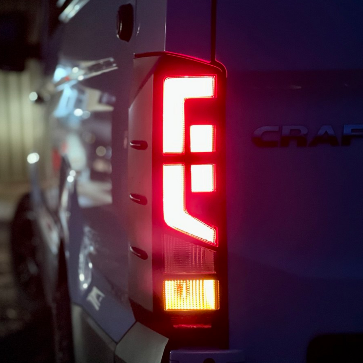 For MAN TGE Rear Light Guards - Gloss Black Protection (2018+)