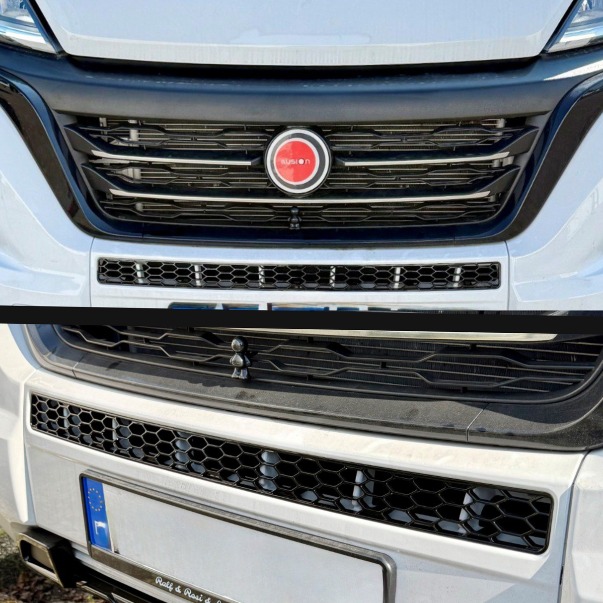 For Citroen Relay Honeycomb Bumper Grille Without Parking Sensors - Gloss Black | Van-X