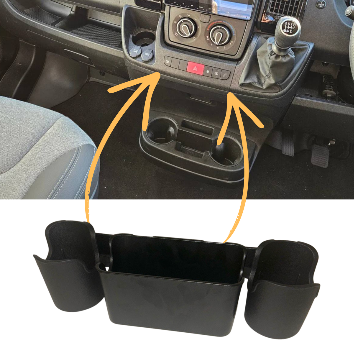 For Citroen Relay High-Level Cup Holder & Storage Tray (2006–2022) | Van-X