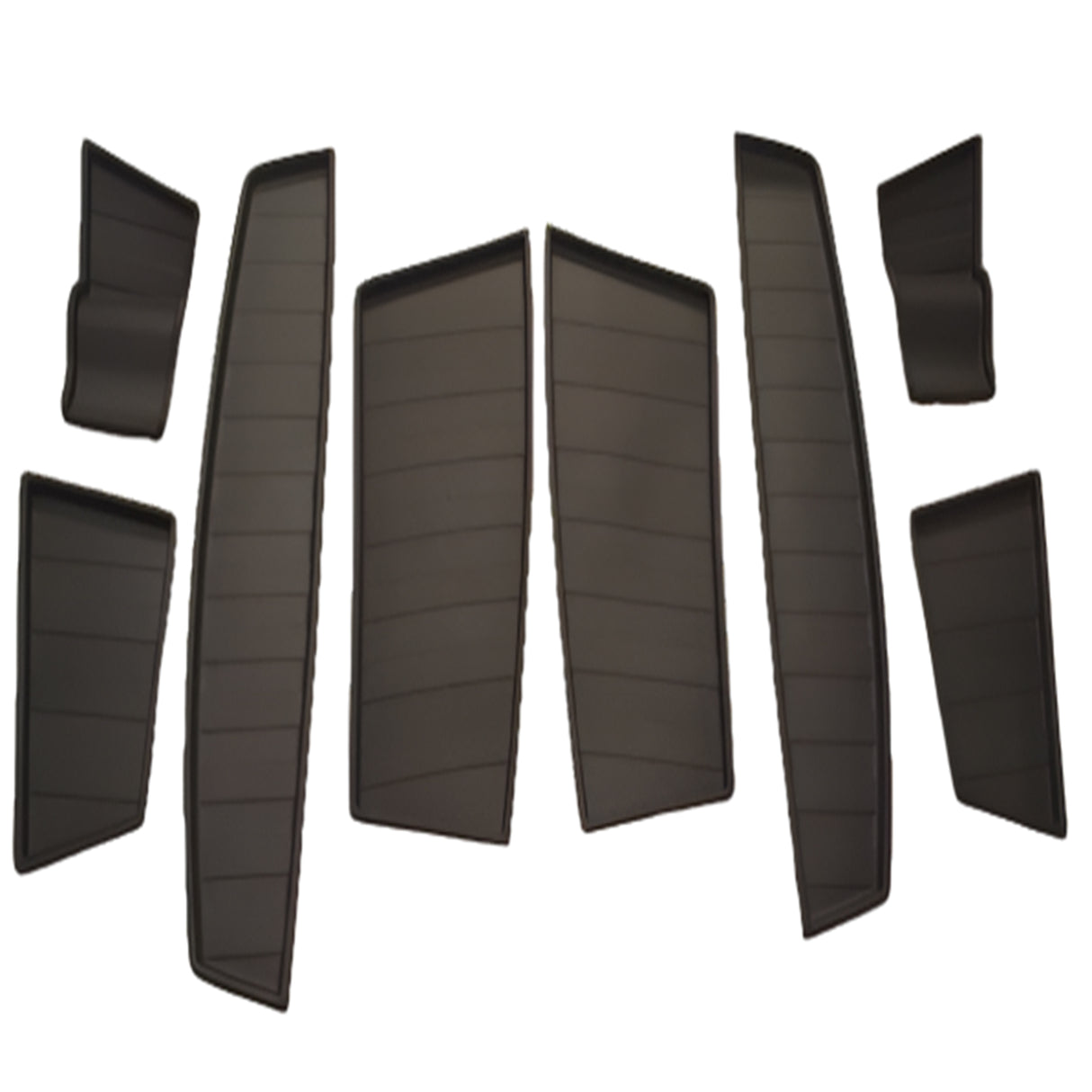 For Fiat Scudo Door Pocket Rubber Inserts / Mats - Black