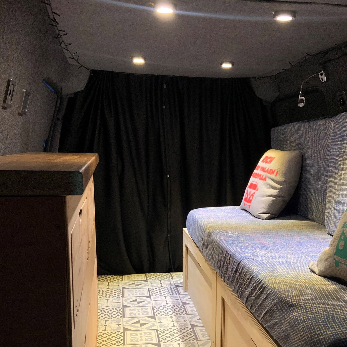 For VW T6,T6.1 Transporter Cab Divider Curtain Kit with Rail Premium Quality - Van-X