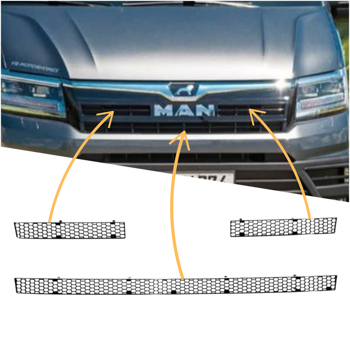 For MAN TGE Front Grille Honeycomb Inserts | Custom Van Grille Upgrade – Van-X