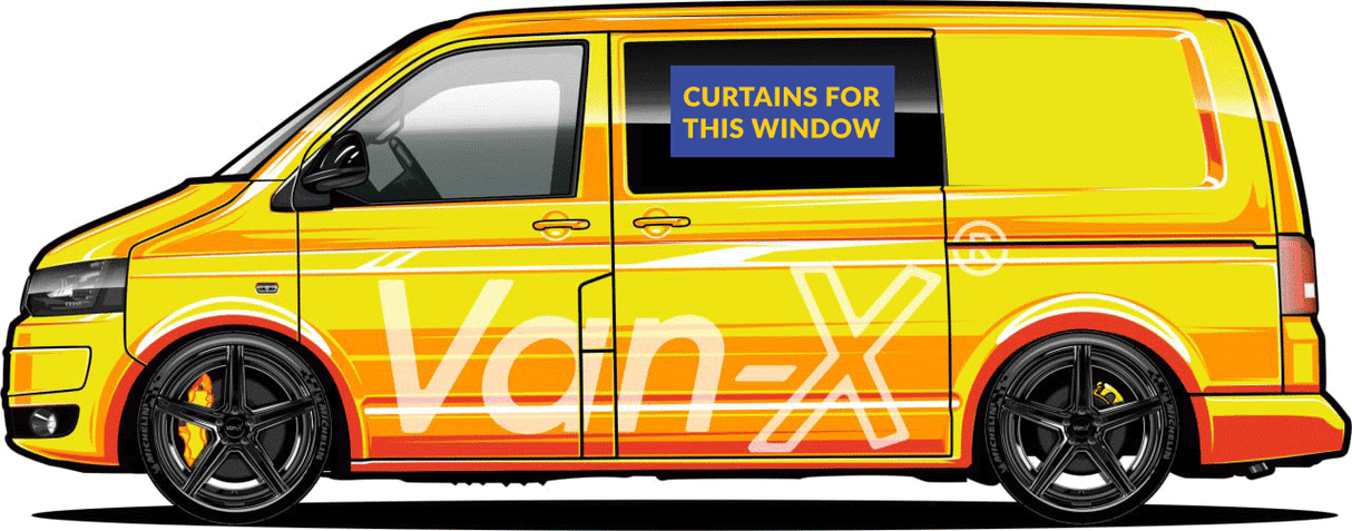For VW Caddy Window Curtains Eco-Line - Black | Van-X