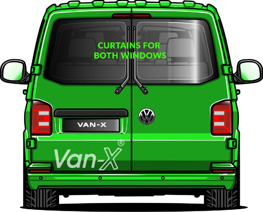 For VW T6.1 Transporter Van Conversion Premium Curtains Van-X - Black/Blue - CREATE YOUR OWN BUNDLE! Van-X