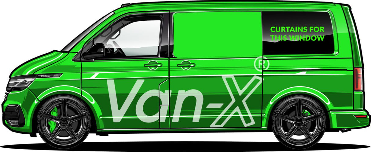 For VW T6.1 Transporter Van Conversion Premium Curtains - Black/Burgundy - CREATE YOUR OWN BUNDLE! Van-X