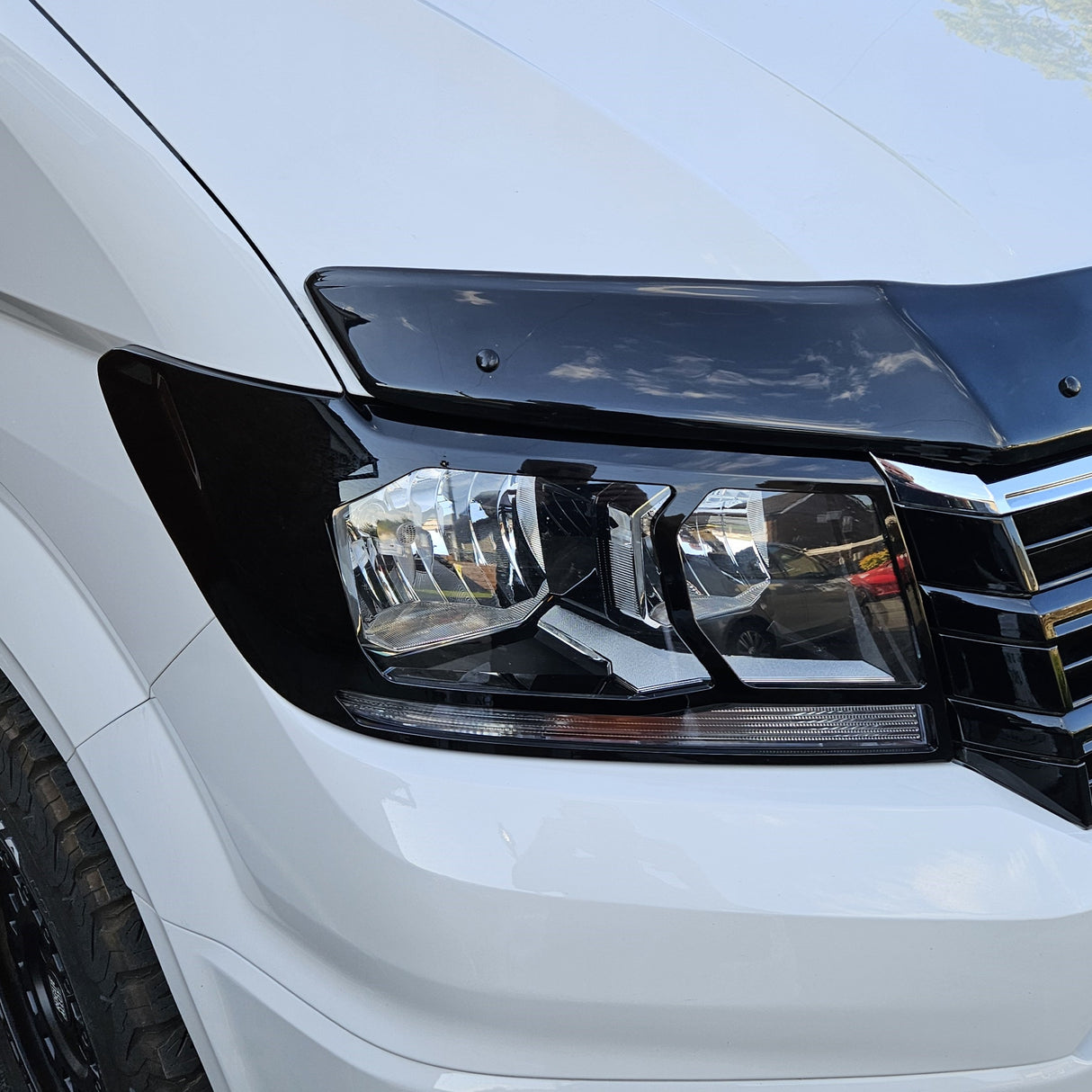 For VW Crafter New Shape Headlight Guards – Gloss Black – Premium Protection | Van-X