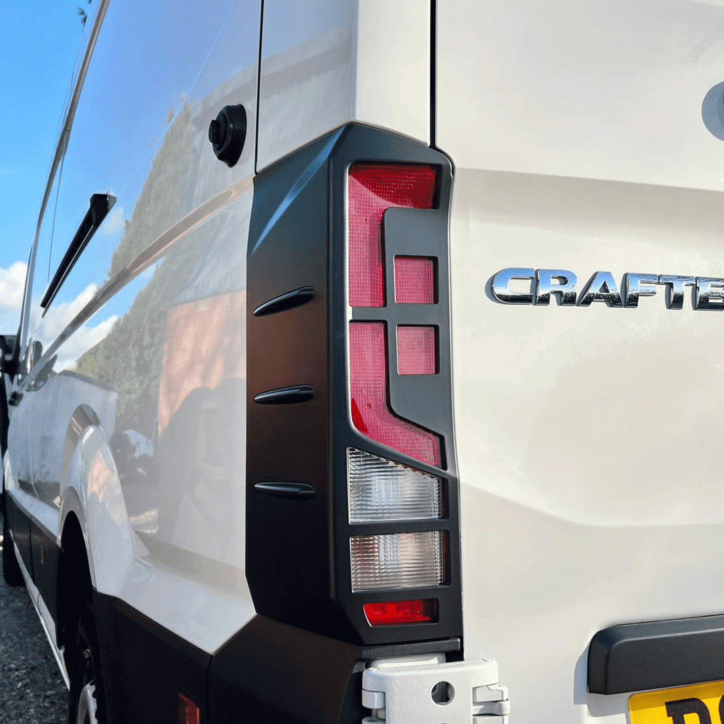 New Crafter Rear Light Guards Hammerite Ultimate Matte Black
