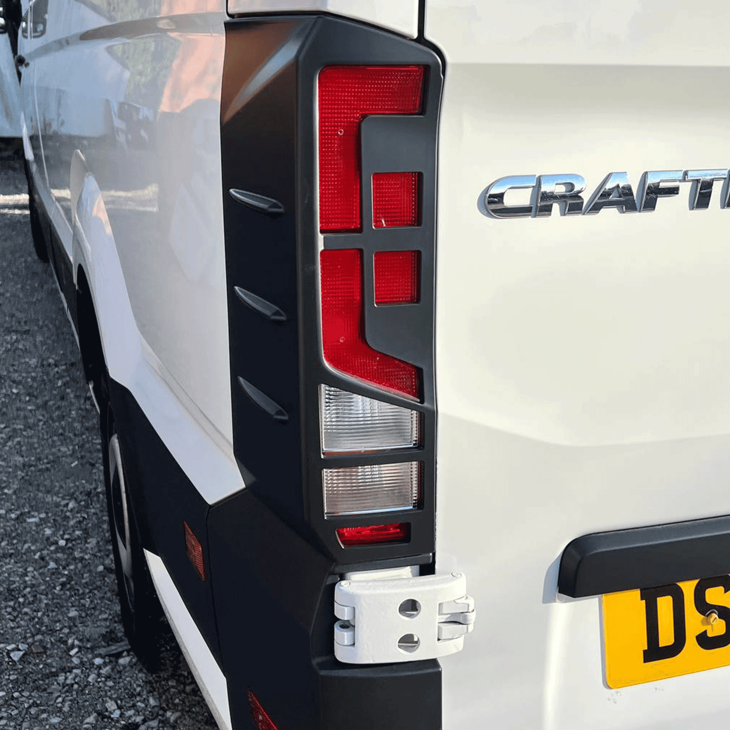 New Crafter Rear Light Guards Hammerite Ultimate Matte Black