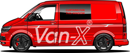 VW Caddy Van Conversion Premium Curtains Van-X - Black/Black