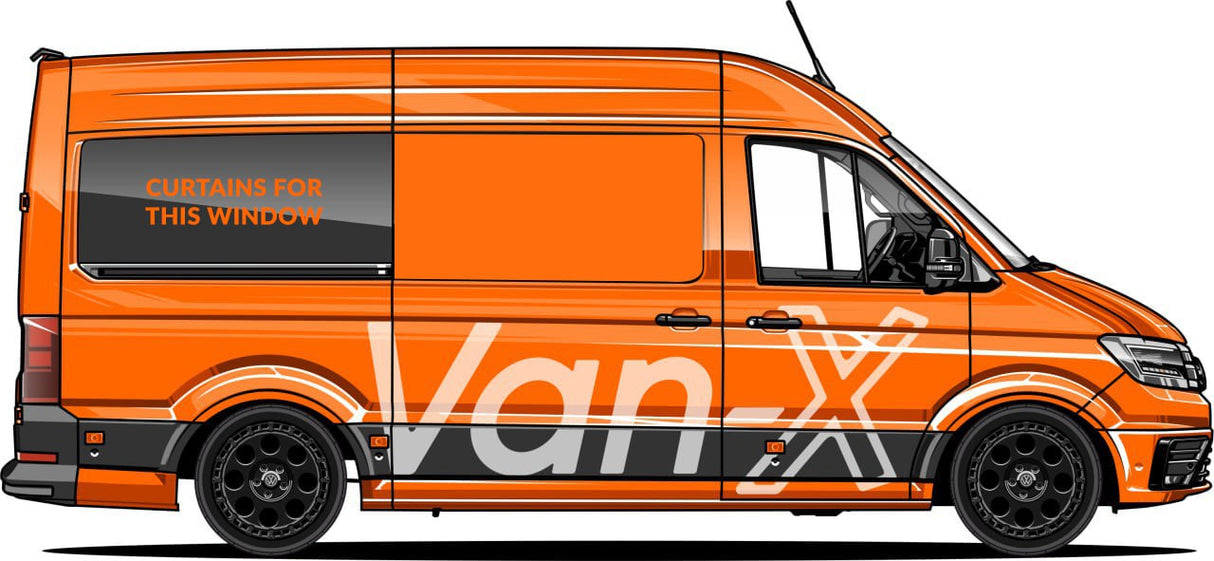 For MAN TGE / New Crafter Premium Window Curtains - Black/Black- CREATE YOUR OWN BUNDLE | Van-X