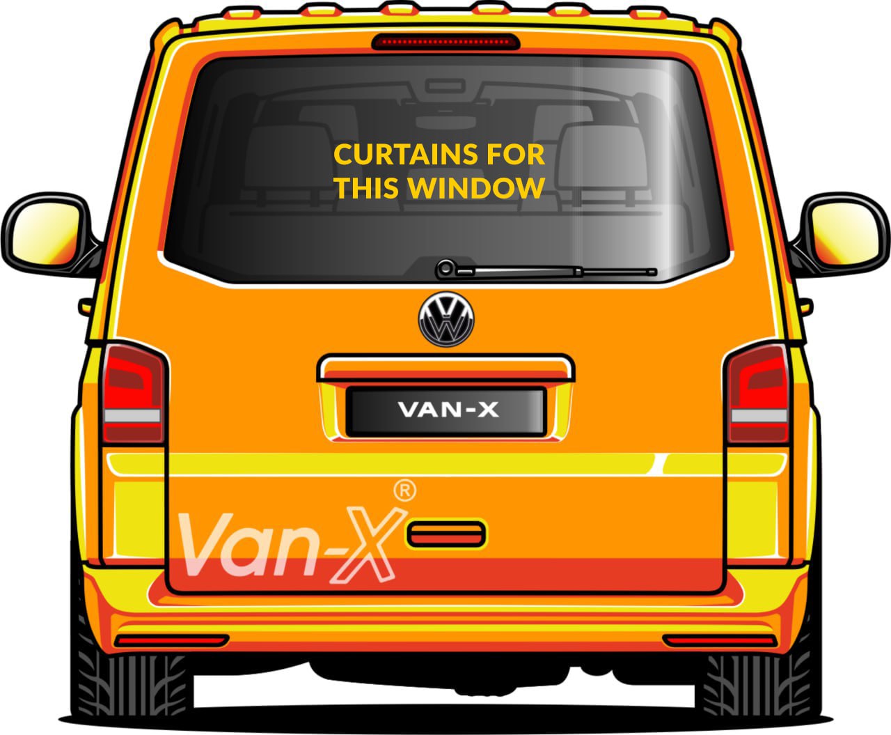 VW T4 Transporter Van Conversion Premium Curtains Van-X - Black/Burgundy