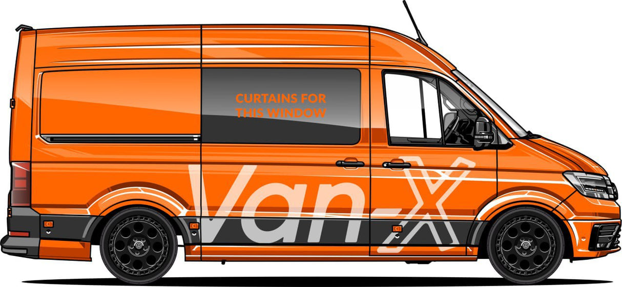 For MAN TGE / New Crafter Premium Window Curtains - Black/Black- CREATE YOUR OWN BUNDLE | Van-X