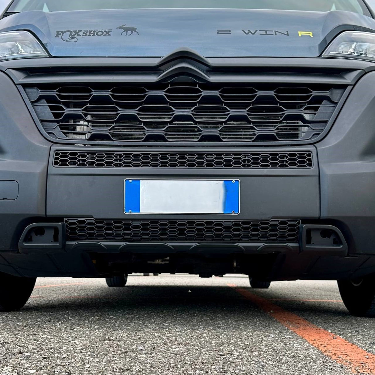 For Citroen Relay Front Honeycomb Bumper Grille Bundle 2pcs - Matte Black | Van-X