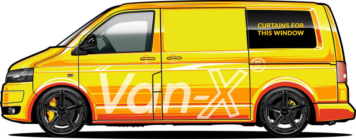 For VW T4 Caravelle / Shuttle Premium Window Curtains - Black/Grey - CREATE YOUR OWN BUNDLE! Van-X