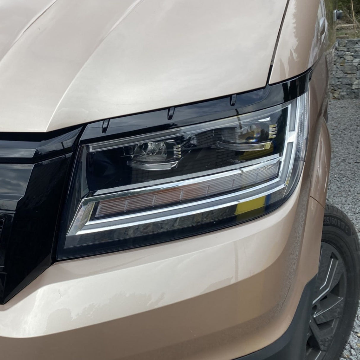 For New VW Crafter Headlight Eyebrow Trim – Gloss Black - Van Styling Accessory by Van-X