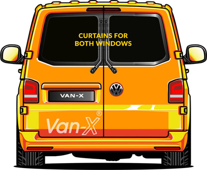 VW T4 Transporter Van Conversion Premium Curtains Van-X - Black/Black