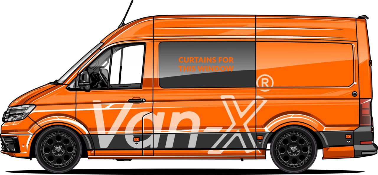 Vauxhall Movano Premium Window Curtain - Black/Burgundy Van-X
