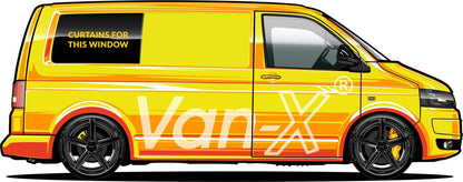 VW T4 Transporter Van Conversion Premium Curtains Van-X - Black/Burgundy