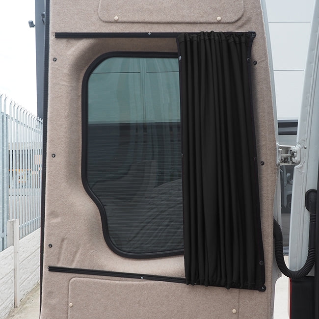 Mercedes Sprinter Premium Window Curtains Van-X - Black/Black