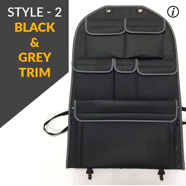 For VW California Ocean, Coast & Beach Campervan Single/Captains Seat Leatherette Back Seat Organiser Storage Solution