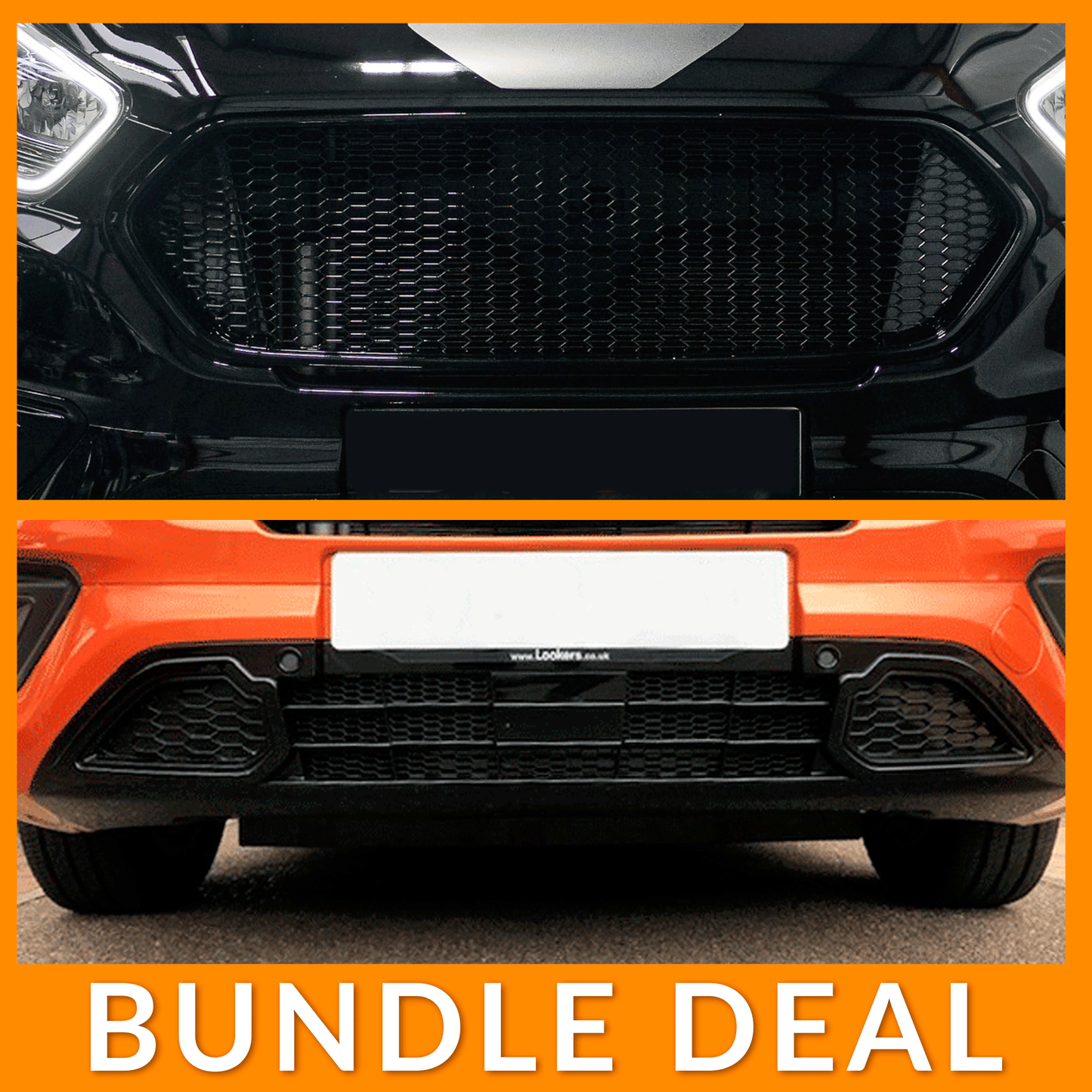 For Ford Transit Custom Complete Front Grille Set New Shape Gloss Black Bundle ONLY Painted and Ready to Fit