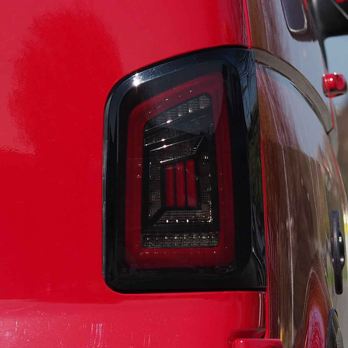 For VW T5.1 Transporter MK3.1 Barndoor Smoked Full Frame LED Rear Lights | Van-X