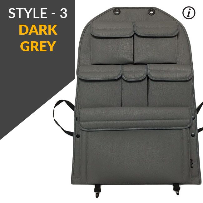 For VW T4 Transporter Caravelle Campervan Single & Captain’s Seat Leatherette Back Seat Organizer – Van Storage Solution