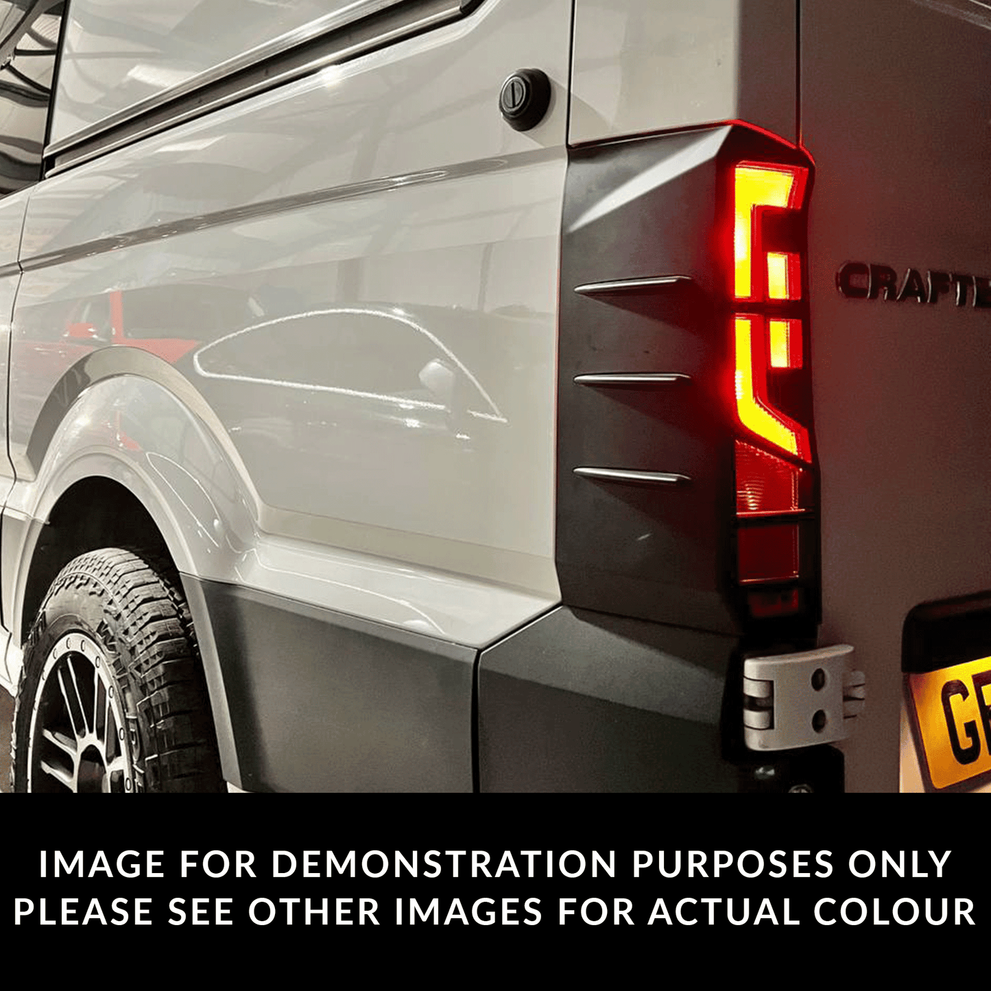MAN TGE Rear Light Guards Hammerite Ultimate Matte Black