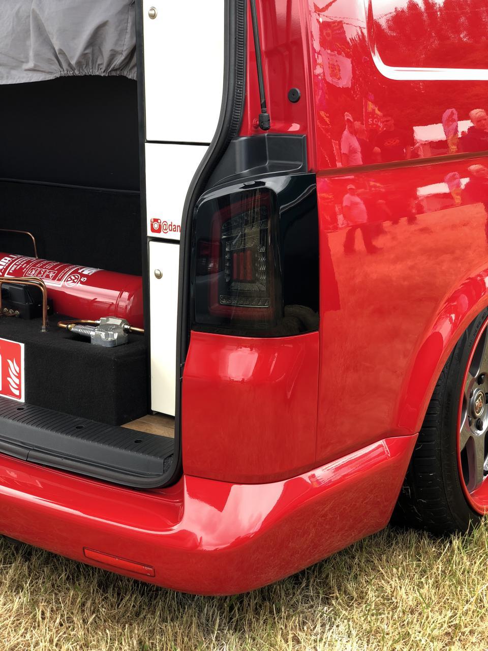 For VW T5 Transporter MK3.1 Van Tailgate LED Rear Lights Smoked Ideal LED Full Frame Led Light- Bar