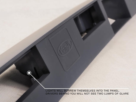 For VW T5, T5.1 Barn Door Rear Number Plate Unit - Deep Black Painted and Ready to Fit
