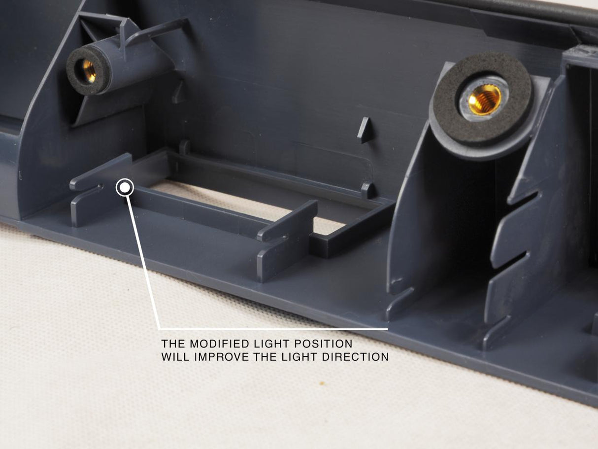 For VW T5, T5.1 Barn Door Rear Number Plate Unit - Deep Black Painted and Ready to Fit