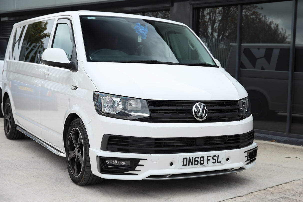 For VW Transporter T6 R-Line Front Grille Trims - Matte Black Painted and Ready to Fit