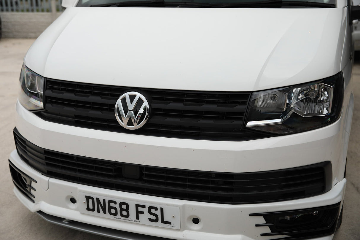 For VW Transporter T6 R-Line Front Grille Trims - Matte Black Painted and Ready to Fit