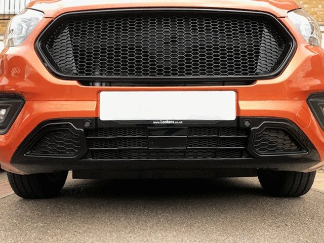 For Ford Transit Custom Front Badgeless Honeycomb Grille Gloss Black Styling Painted and Ready to Fit