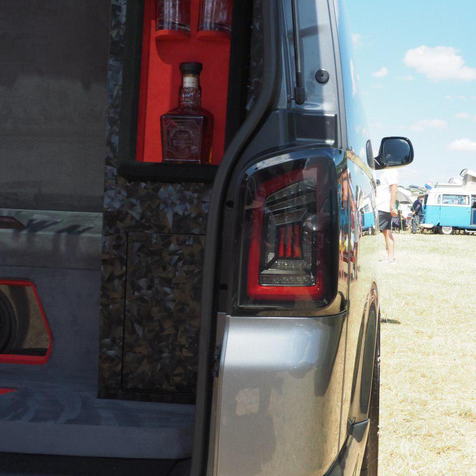 For VW T5.1 Transporter MK3.1 Van Tailgate LED Rear Lights Smoked Ideal LED Full Frame Led Light- Bar