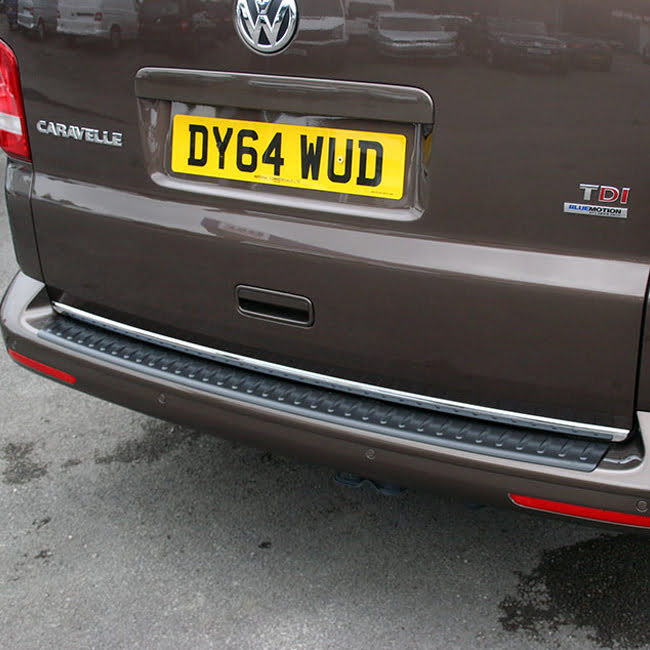 Dìonadair cnap-starra cùil VW T5 Transporter Multivan Black Tailgate Rear (Beachd an-dràsta)