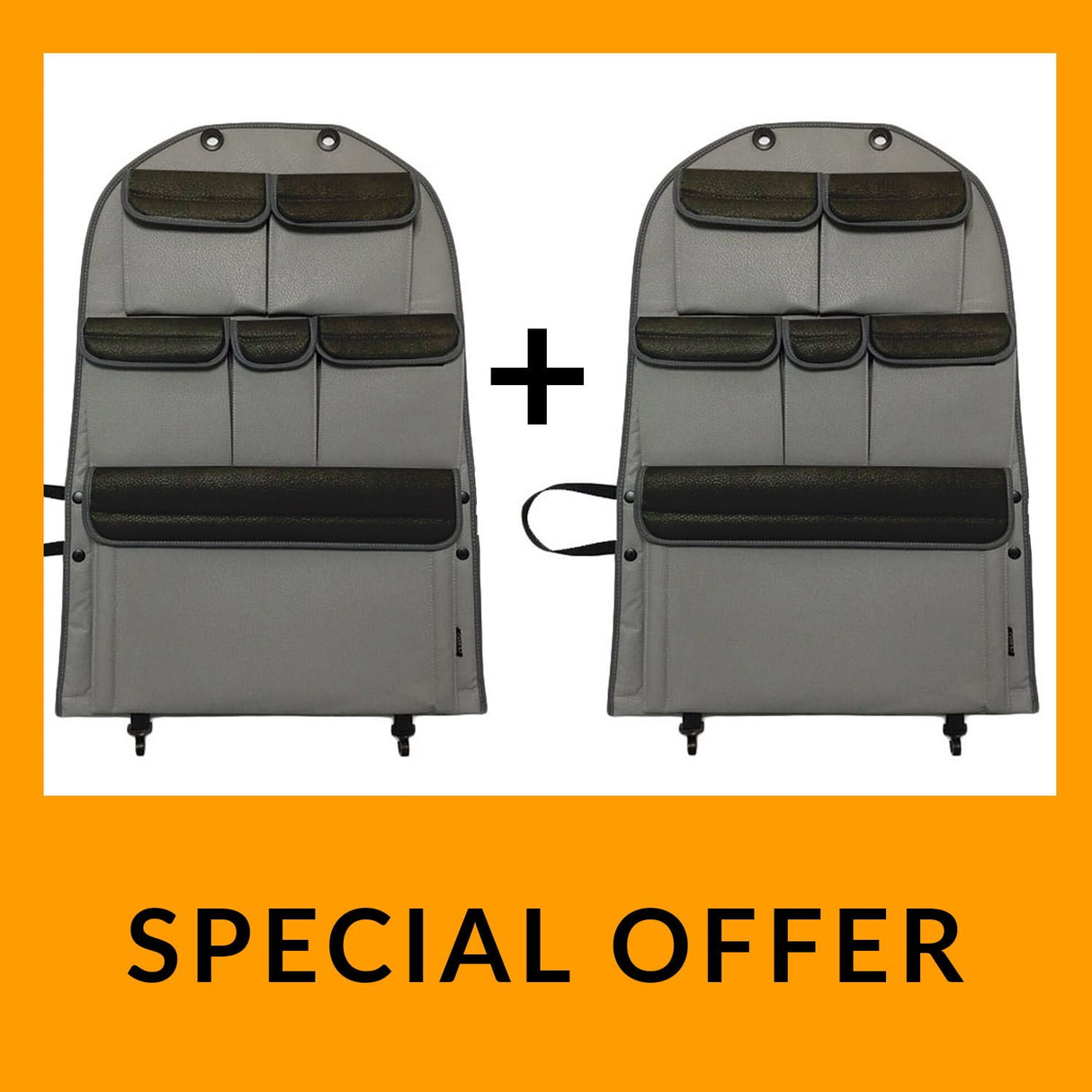 For VW T5 T5.1 Transporter Campervan Leatherette Back Seat Organiser Set of 2 bundle