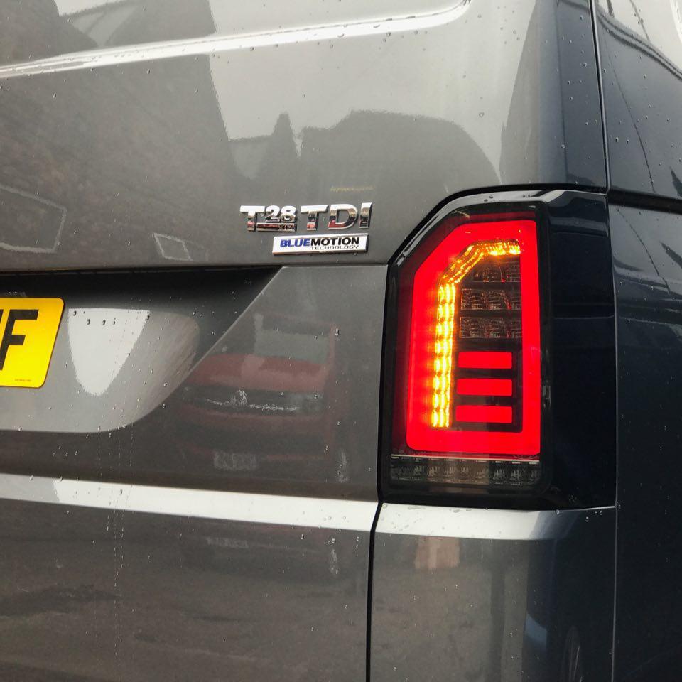 For VW T6 15-20 Transporter Tailgate LED Rear Lights Smoked | Van-X