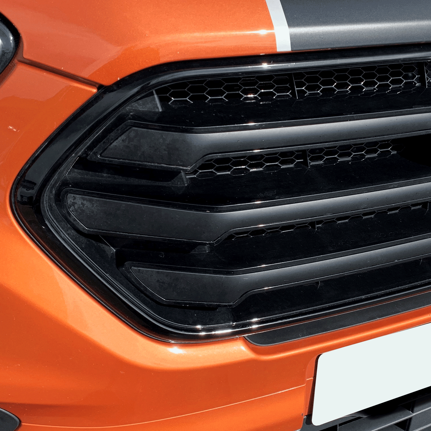 For Ford Transit Custom Front Grille OEM Style New Shape (Gloss Black Base) Painted and Ready to Fit
