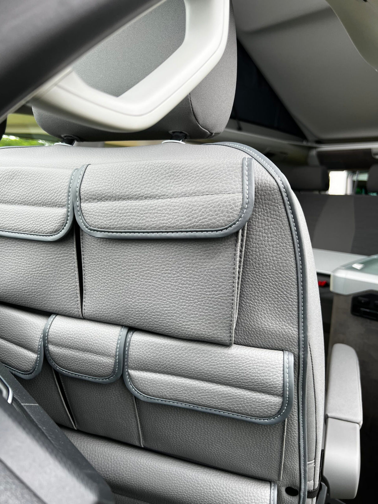 For VW California Ocean, Coast & Beach Campervan Single/Captains Seat Leatherette Back Seat Organiser Storage Solution