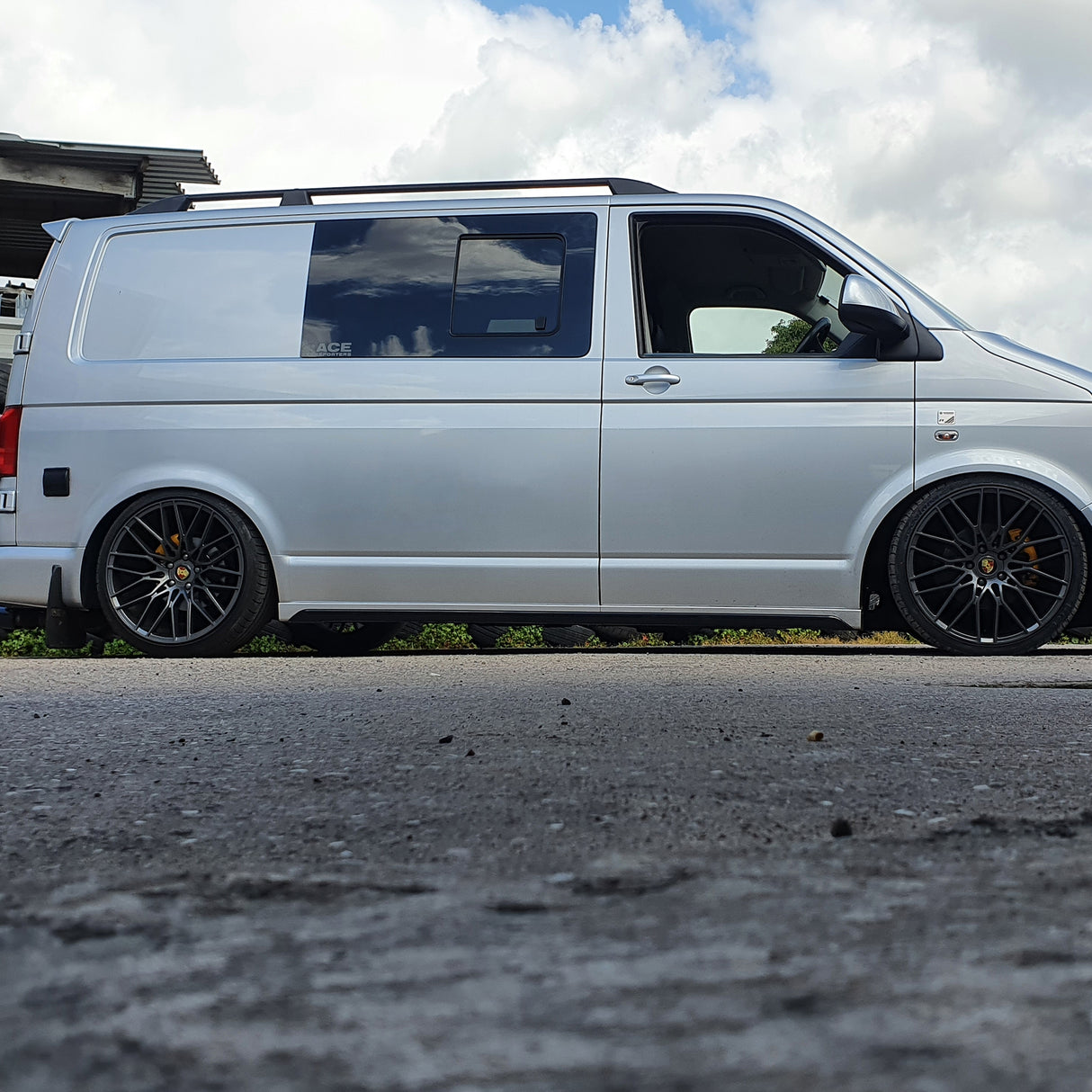 For VW T5, T5.1 SWB Side Skirts Reflex Silver Plastic Painted and Ready to Fit (B-Grade)
