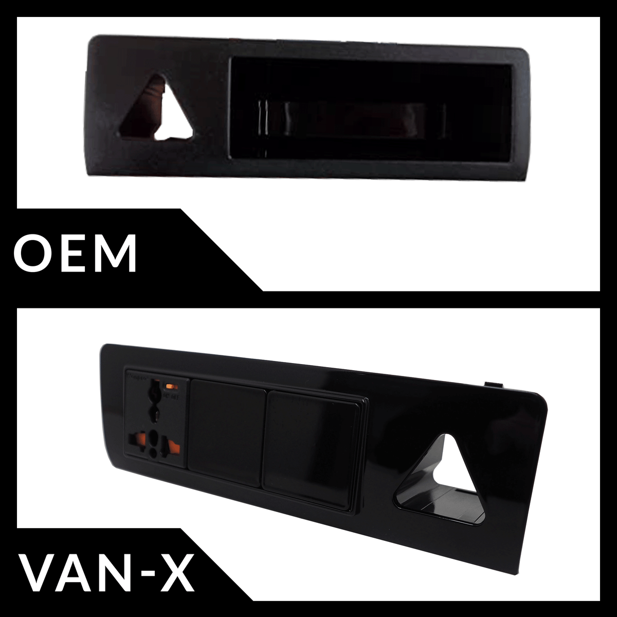 VW T5 & T5.1 Hazard Warning Light Unit Gloss Black Painted and Ready t