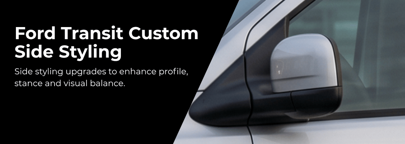 Ford Transit Custom 2024 side styling accessories and trim pieces display