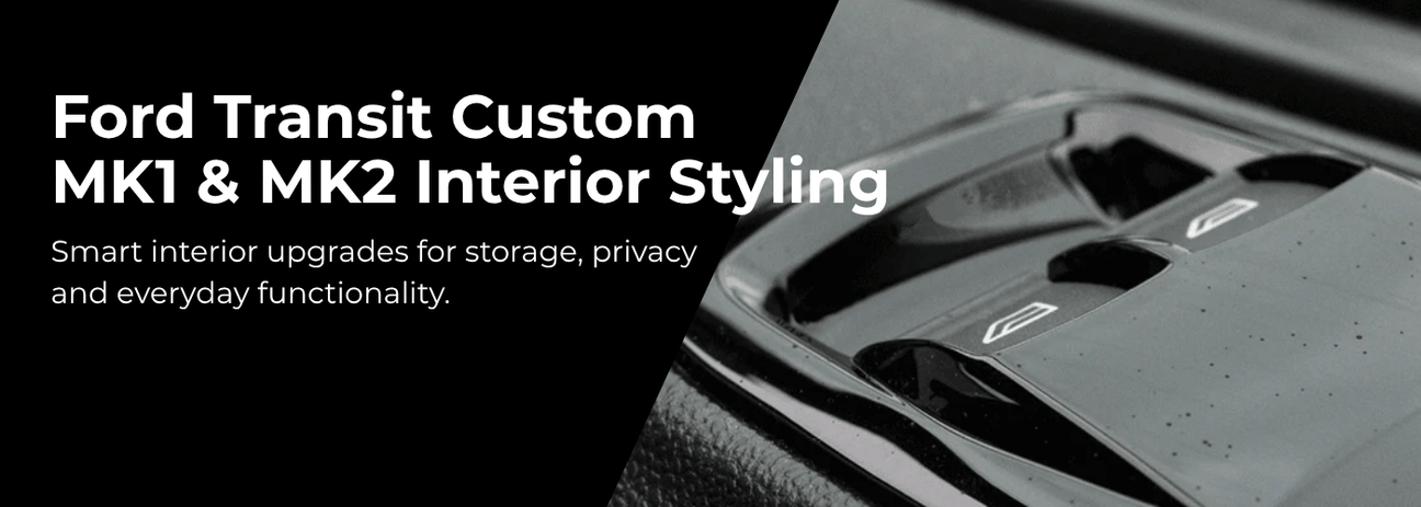 Ford Transit Custom interior styling accessories including curtains and comfort upgrades for MK1 MK2 vans