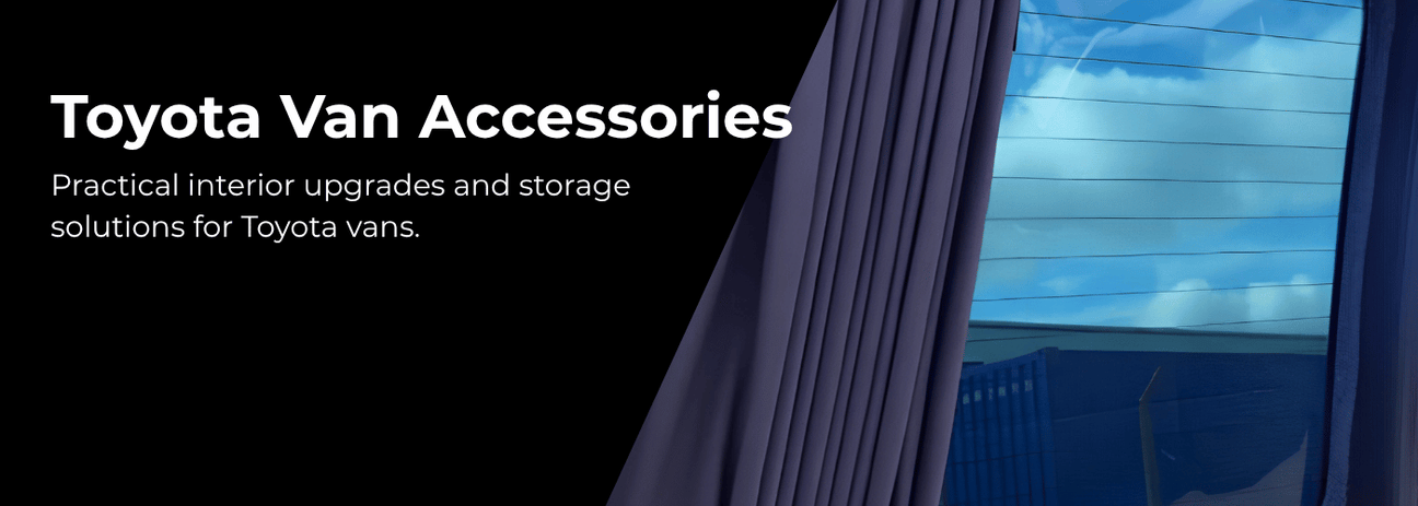 Toyota PROACE premium blackout curtains and van conversion accessories by Van-X