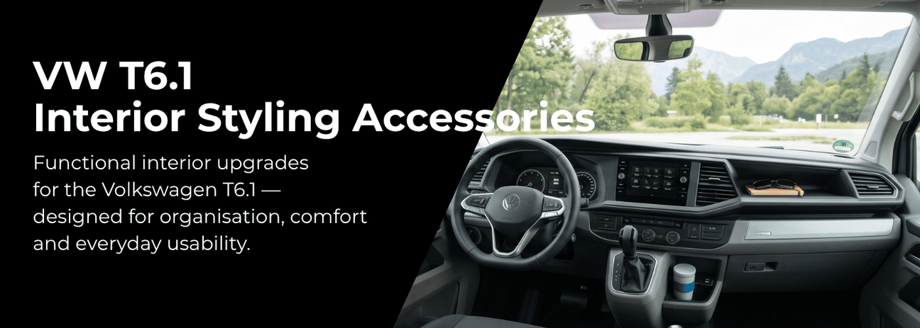 VW T6.1 Transporter interior styling accessories and comfort upgrades display